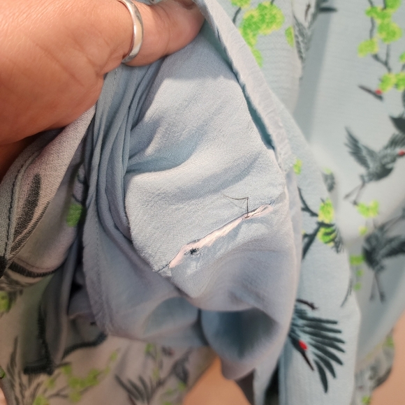 ESSENTIEL Women's Casual Relaxed fit Blue Dress with Bird Print Fits M - Picture 14 of 14